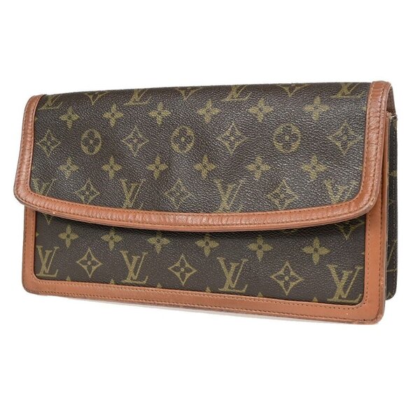 LOUIS VUITTON Pochette Dam GM Clutch Hand Bag Monogram Leather BN - Picture 1 of 15